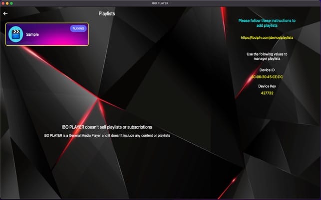 ibo player mac adress